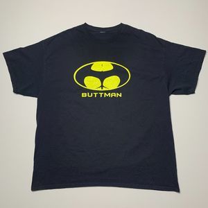 Buttman Batman Funny Parody T-Shirt Humor Booty Ass Drinking Tee Shirt Size XL